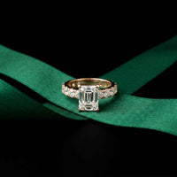 4.76 Ct Radiant Cut Moissanite Hidden Halo Engagement Ring
