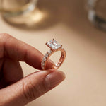 4.76 Ct Radiant Cut Moissanite Hidden Halo Engagement Ring