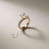 4.76 Ct Radiant Cut Moissanite Hidden Halo Engagement Ring