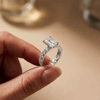 4.76 Ct Radiant Cut Moissanite Hidden Halo Engagement Ring