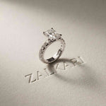 4.76 Ct Radiant Cut Moissanite Hidden Halo Engagement Ring