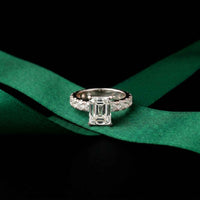 4.76 Ct Radiant Cut Moissanite Hidden Halo Engagement Ring