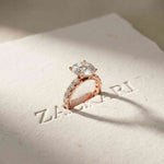 4.76 Ct Round Moissanite Accented Solitaire Engagement Ring