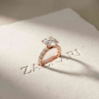 4.76 Ct Round Moissanite Accented Solitaire Engagement Ring