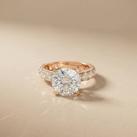 4.76 Ct Round Moissanite Accented Solitaire Engagement Ring
