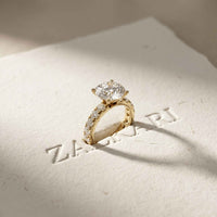 4.76 Ct Round Moissanite Accented Solitaire Engagement Ring