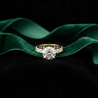 4.76 Ct Round Moissanite Accented Solitaire Engagement Ring