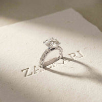 4.76 Ct Round Moissanite Accented Solitaire Engagement Ring