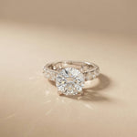 4.76 Ct Round Moissanite Accented Solitaire Engagement Ring
