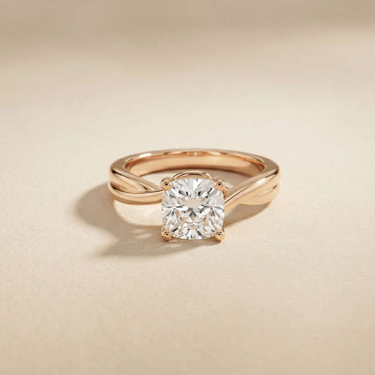 2 Ct Cushion Cut Moissanite Engagement Promise Ring