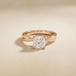 2 Ct Cushion Cut Moissanite Engagement Promise Ring Rose Gold