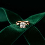 2 Ct Cushion Cut Moissanite Engagement Promise Ring Rose Gold