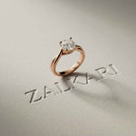 2 Ct Cushion Cut Moissanite Engagement Promise Ring Rose Gold