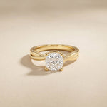 2 Ct Cushion Cut Moissanite Engagement Promise Ring Gold