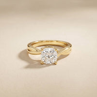 2 Ct Cushion Cut Moissanite Engagement Promise Ring Gold