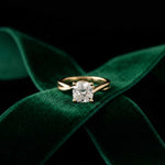 2 Ct Cushion Cut Moissanite Engagement Promise Ring Gold