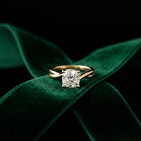 2 Ct Cushion Cut Moissanite Engagement Promise Ring Gold