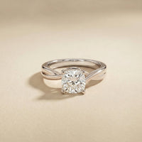 2 Ct Cushion Cut Moissanite Engagement Promise Ring White