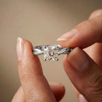 2 Ct Cushion Cut Moissanite Engagement Promise Ring White