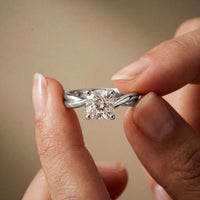 2 Ct Cushion Cut Moissanite Engagement Promise Ring White