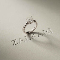 2 Ct Cushion Cut Moissanite Engagement Promise Ring White