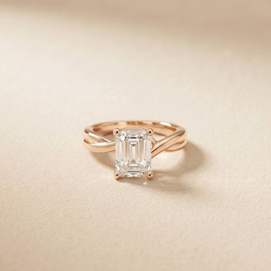 2 Ct Emerald Moissanite Infinity Band Ring for Women