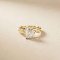 2 Ct Emerald Moissanite Infinity Band Ring for Women Gold