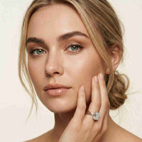 2 Ct Emerald Moissanite Infinity Band Ring for Women White