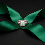 2 Ct Emerald Moissanite Infinity Band Ring for Women White