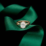 2 Ct Oval Moissanite Twisted Shank Engagement Ring Rose Gold