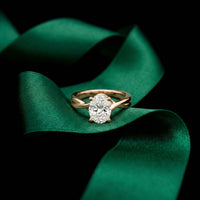 2 Ct Oval Moissanite Twisted Shank Engagement Ring Rose Gold