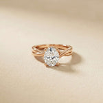 2 Ct Oval Moissanite Twisted Shank Engagement Ring Rose Gold