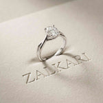2 Ct Oval Moissanite Twisted Shank Engagement Ring White