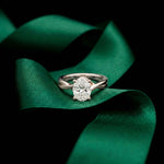 2 Ct Oval Moissanite Twisted Shank Engagement Ring White