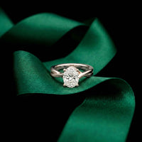 2 Ct Oval Moissanite Twisted Shank Engagement Ring White