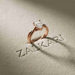 2 Ct Pear Moissanite Twisted Vine Engagement Ring Rose Gold