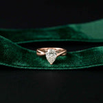 2 Ct Pear Moissanite Twisted Vine Engagement Ring Rose Gold