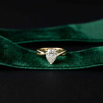 2 Ct Pear Moissanite Twisted Vine Engagement Ring Gold