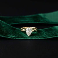 2 Ct Pear Moissanite Twisted Vine Engagement Ring Gold