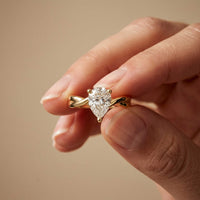 2 Ct Pear Moissanite Twisted Vine Engagement Ring Gold
