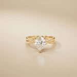 2 Ct Pear Moissanite Twisted Vine Engagement Ring Gold