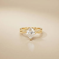 2 Ct Pear Moissanite Twisted Vine Engagement Ring Gold