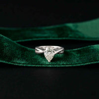 2 Ct Pear Moissanite Twisted Vine Engagement Ring White