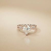 2 Ct Pear Moissanite Twisted Vine Engagement Ring White