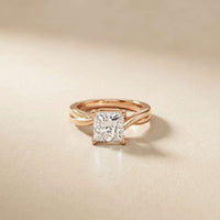 2 Ct Princess Cut Moissanite Promise Ring for Women Rose Gold
