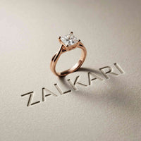 2 Ct Princess Cut Moissanite Promise Ring for Women Rose Gold