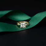 2 Ct Princess Cut Moissanite Promise Ring for Women Gold