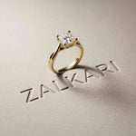 2 Ct Princess Cut Moissanite Promise Ring for Women Gold