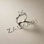 2 Ct Princess Cut Moissanite Promise Ring for Women White