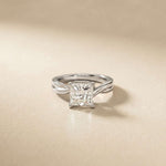 2 Ct Princess Cut Moissanite Promise Ring for Women White